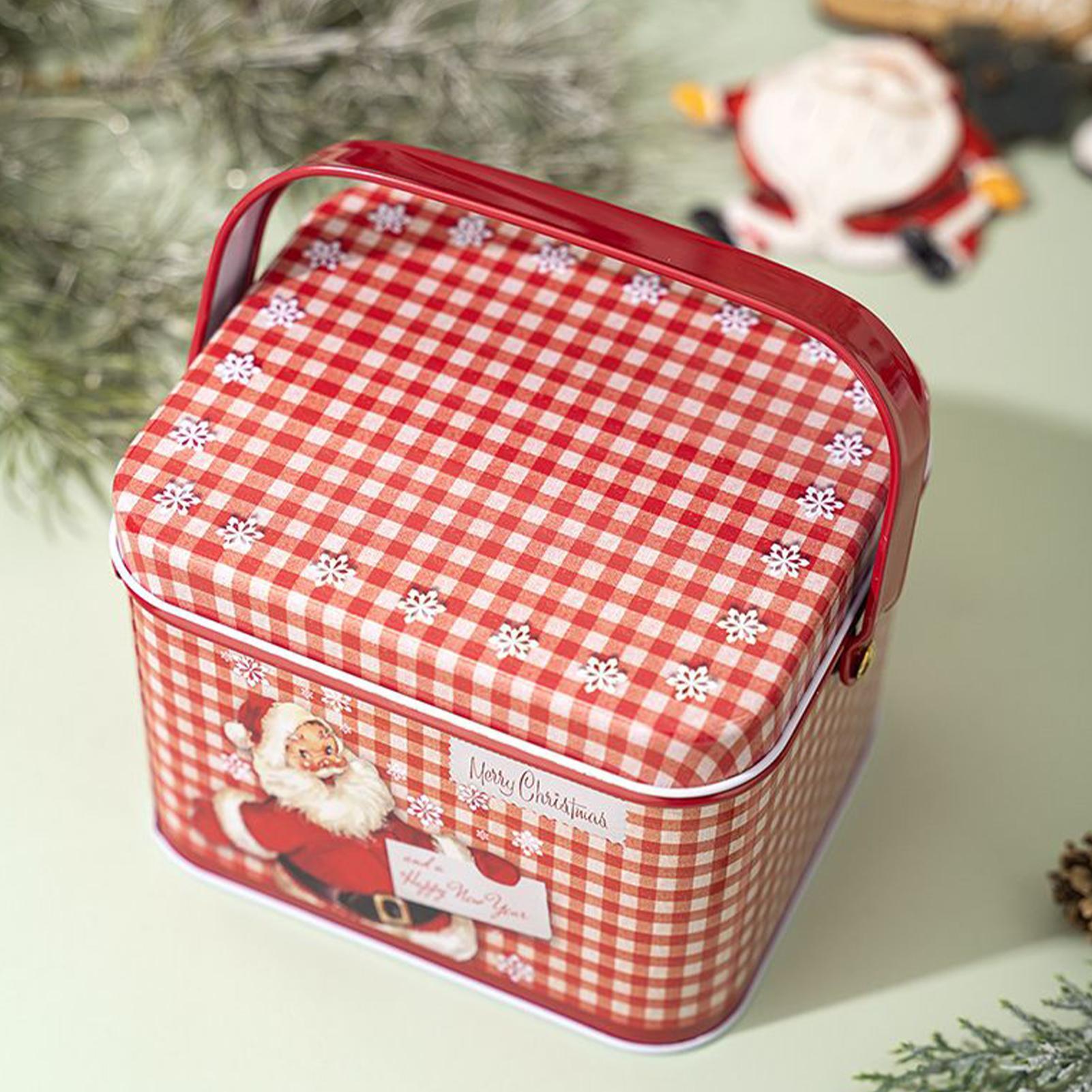 Chocolate Snack - Christmas Tins 6-Piece Metal With Handle
